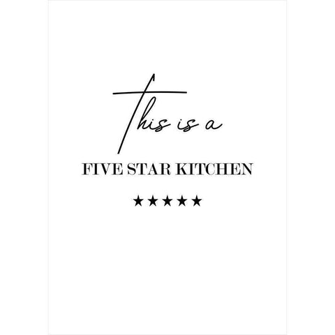 Five Star Kitchen White Modern Wood Framed Art Print by Mi, Suki