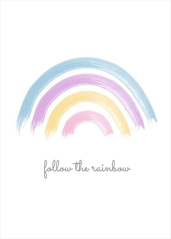 Follow the Rainbow White Modern Wood Framed Art Print with Double Matting by Ratcliffe, Tiffany