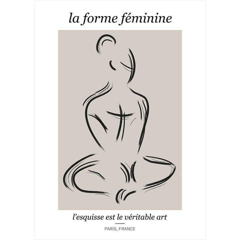 Forme Feminine Black Modern Wood Framed Art Print with Double Matting by Ratcliffe, Tiffany