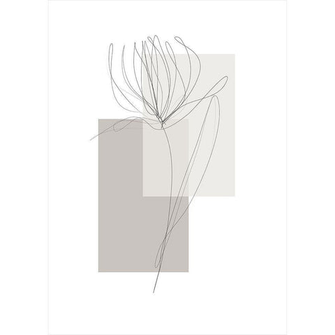 Geometric Flower No.1 Black Modern Wood Framed Art Print with Double Matting by Ratcliffe, Tiffany