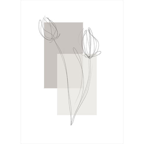 Geometric Flower No.2 White Modern Wood Framed Art Print by Ratcliffe, Tiffany