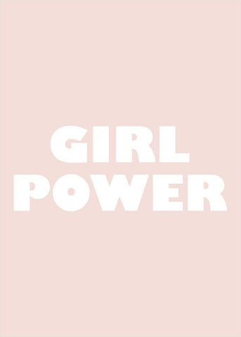 Girl Power White Modern Wood Framed Art Print with Double Matting by Mi, Suki