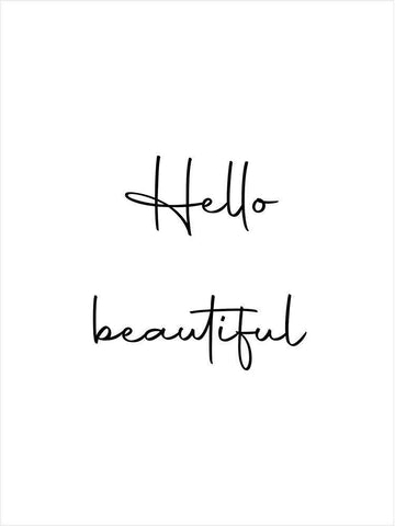 Hello Beautiful White Modern Wood Framed Art Print with Double Matting by Mi, Suki