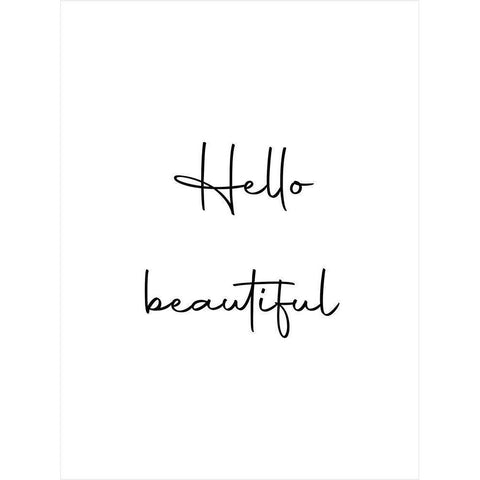 Hello Beautiful Black Modern Wood Framed Art Print by Mi, Suki