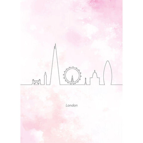 London Skyline Gold Ornate Wood Framed Art Print with Double Matting by Hollie, Jasmine