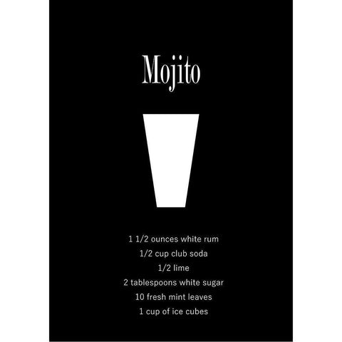 Mojito Black Modern Wood Framed Art Print by Mi, Suki