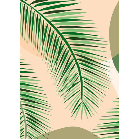 Palm Leaf Gold Ornate Wood Framed Art Print with Double Matting by Hollie, Jasmine