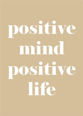 Positive Mind White Modern Wood Framed Art Print with Double Matting by Mi, Suki