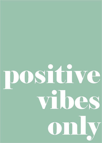 Positive Vibes Only White Modern Wood Framed Art Print with Double Matting by Mi, Suki