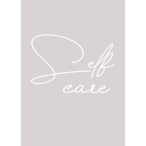 Self Care White Modern Wood Framed Art Print by Mi, Suki