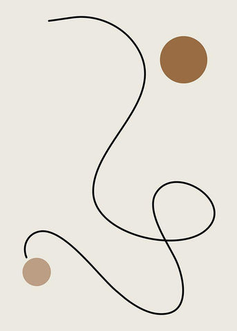 The Line No.1 White Modern Wood Framed Art Print with Double Matting by Ratcliffe, Tiffany