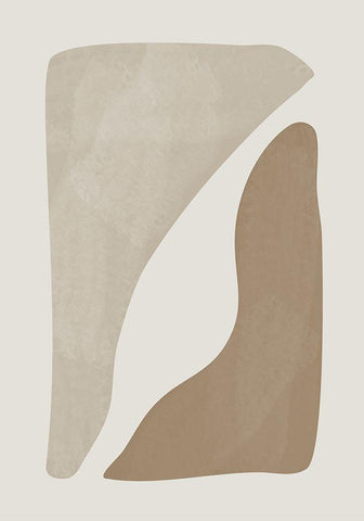Two Shapes White Modern Wood Framed Art Print with Double Matting by Ratcliffe, Tiffany