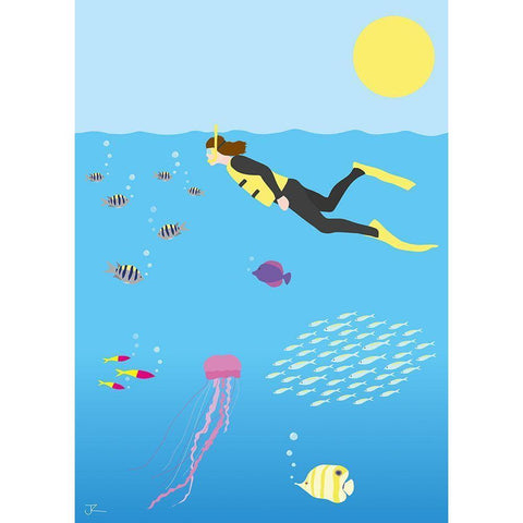 Underwater No.3 Black Modern Wood Framed Art Print with Double Matting by Hollie, Jasmine