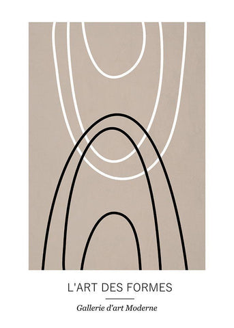 Formes White Modern Wood Framed Art Print with Double Matting by Ratcliffe, Tiffany