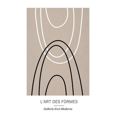 Formes Black Modern Wood Framed Art Print with Double Matting by Ratcliffe, Tiffany