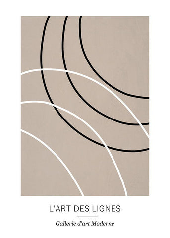 Lignes White Modern Wood Framed Art Print with Double Matting by Ratcliffe, Tiffany