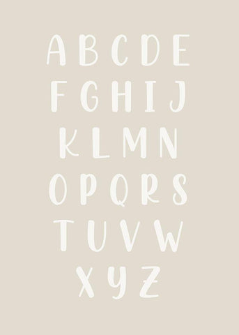 Neutral Alphabet White Modern Wood Framed Art Print with Double Matting by Mi, Suki