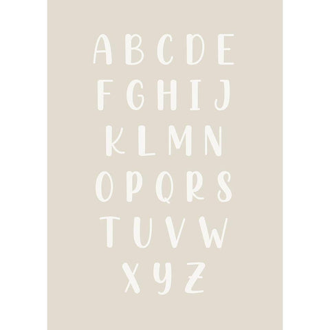 Neutral Alphabet White Modern Wood Framed Art Print by Mi, Suki