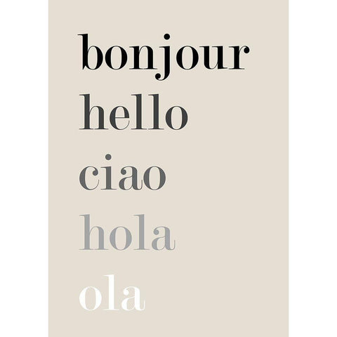 Bonjour-Hello Gold Ornate Wood Framed Art Print with Double Matting by Mi, Suki