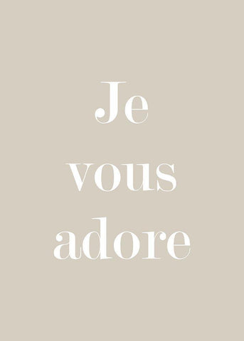 Je Vous Adore White Modern Wood Framed Art Print with Double Matting by Mi, Suki