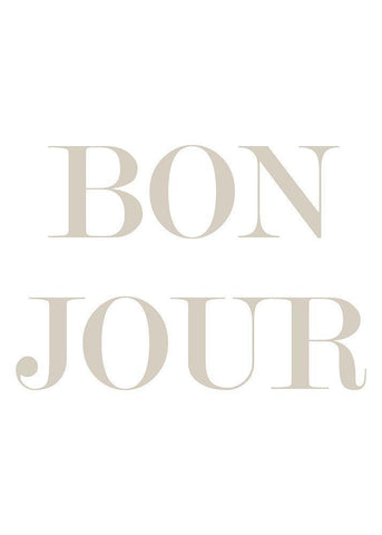 Bon Jour White Modern Wood Framed Art Print with Double Matting by Mi, Suki