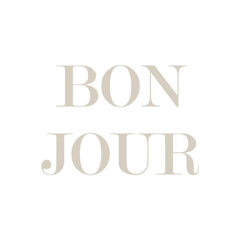 Bon Jour Black Modern Wood Framed Art Print with Double Matting by Mi, Suki