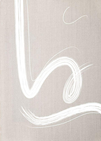 Linen Lines No.1 White Modern Wood Framed Art Print with Double Matting by Ratcliffe, Tiffany
