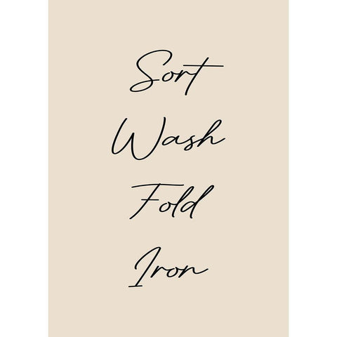 Sort-Wash-Iron-Fold White Modern Wood Framed Art Print by Mi, Suki