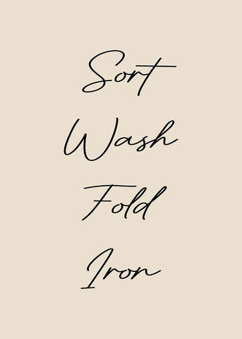 Sort-Wash-Iron-Fold White Modern Wood Framed Art Print with Double Matting by Mi, Suki