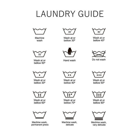 Laundry Guide Black Modern Wood Framed Art Print with Double Matting by Mi, Suki