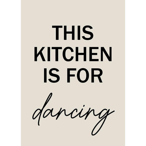 This Kitchen is for Dancing White Modern Wood Framed Art Print by Mi, Suki