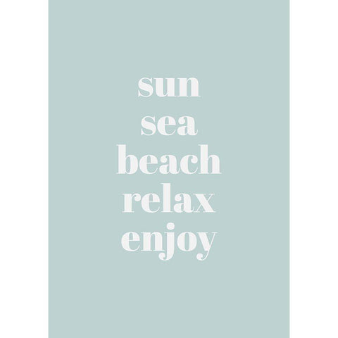 Relax-Enjoy White Modern Wood Framed Art Print by Mi, Suki