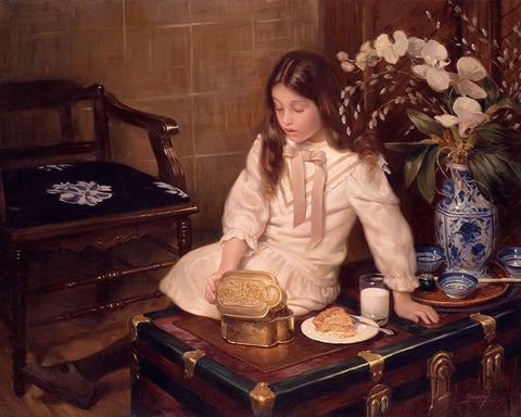 A Little Curiosity White Modern Wood Framed Art Print with Double Matting by Murray, Alan