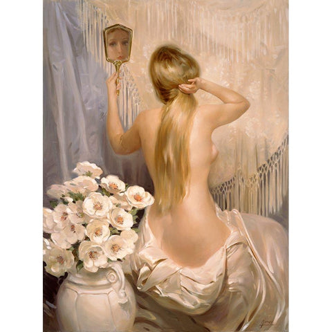 The Mirror Gold Ornate Wood Framed Art Print with Double Matting by Murray, Alan