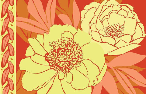 Color Bouquet II White Modern Wood Framed Art Print with Double Matting by Art Licensing Studio