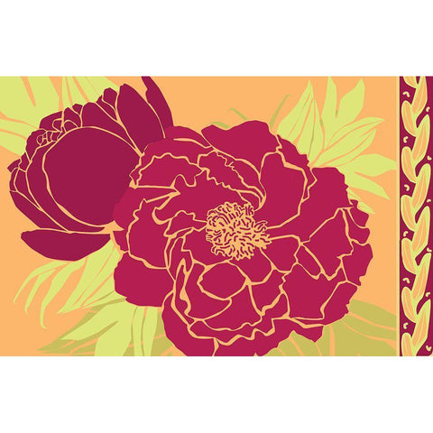 Color Bouquet III Gold Ornate Wood Framed Art Print with Double Matting by Art Licensing Studio