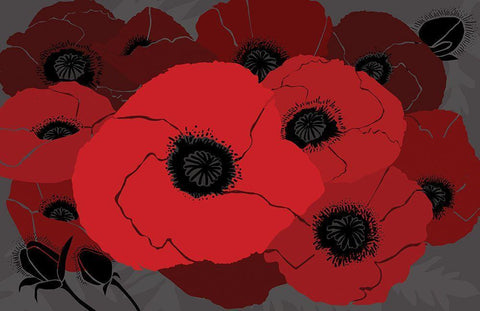 Beautes Rouges I Black Ornate Wood Framed Art Print with Double Matting by Art Licensing Studio