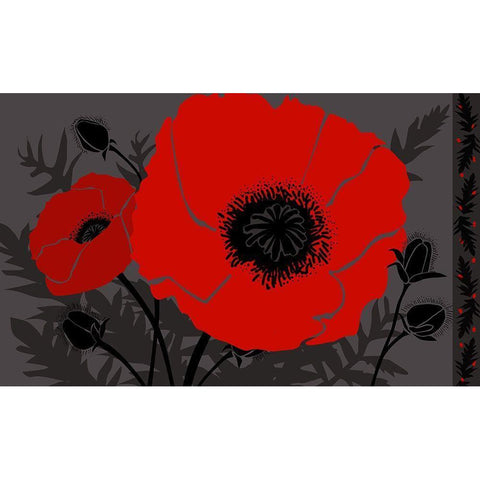 Beautes Rouges III White Modern Wood Framed Art Print by Art Licensing Studio