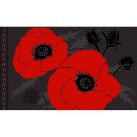 Beautes Rouges IV Black Modern Wood Framed Art Print with Double Matting by Art Licensing Studio
