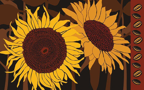 Tournesol I Black Ornate Wood Framed Art Print with Double Matting by Art Licensing Studio