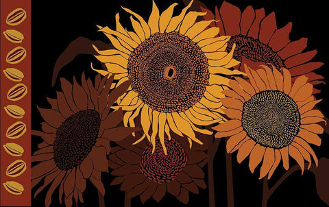 Tournesol II Black Ornate Wood Framed Art Print with Double Matting by Art Licensing Studio
