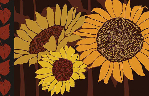 Tournesol III White Modern Wood Framed Art Print with Double Matting by Art Licensing Studio