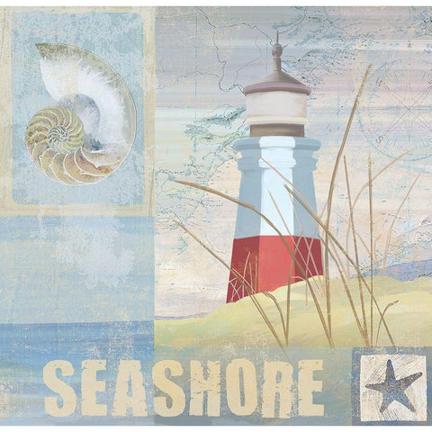 Coastal Beacon II Black Modern Wood Framed Art Print by Art Licensing Studio
