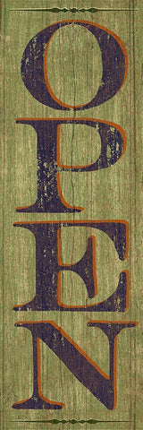 OPEN Sign 1 Black Ornate Wood Framed Art Print with Double Matting by Art Licensing Studio