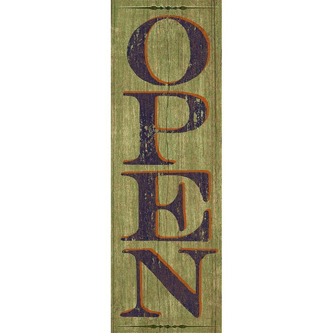 OPEN Sign 1 Black Modern Wood Framed Art Print by Art Licensing Studio