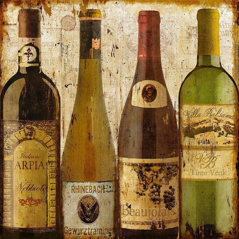 Wine Samples of Europe I Black Modern Wood Framed Art Print with Double Matting by Art Licensing Studio