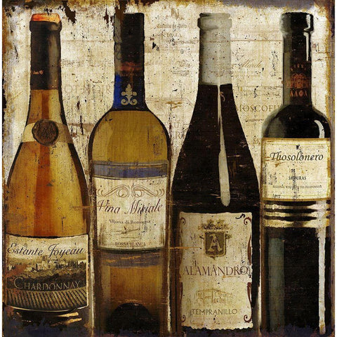 Wine Samples of Europe II White Modern Wood Framed Art Print by Art Licensing Studio