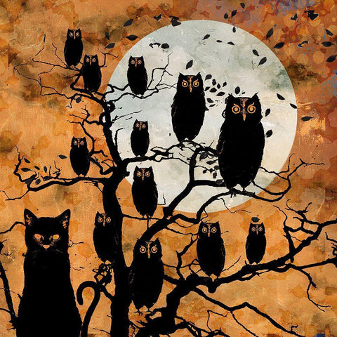 All Hallows Eve III White Modern Wood Framed Art Print with Double Matting by Art Licensing Studio