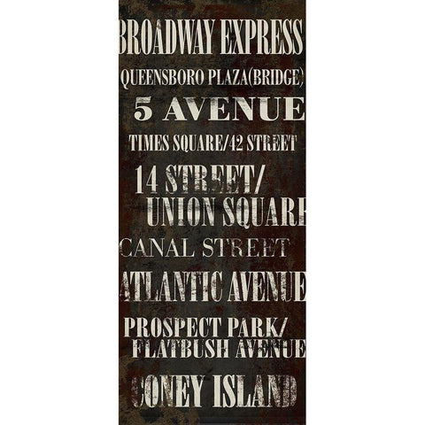 NY Bway Express Black Modern Wood Framed Art Print with Double Matting by Art Licensing Studio