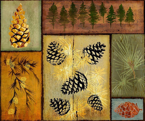 Pines and Oak I Black Ornate Wood Framed Art Print with Double Matting by Art Licensing Studio